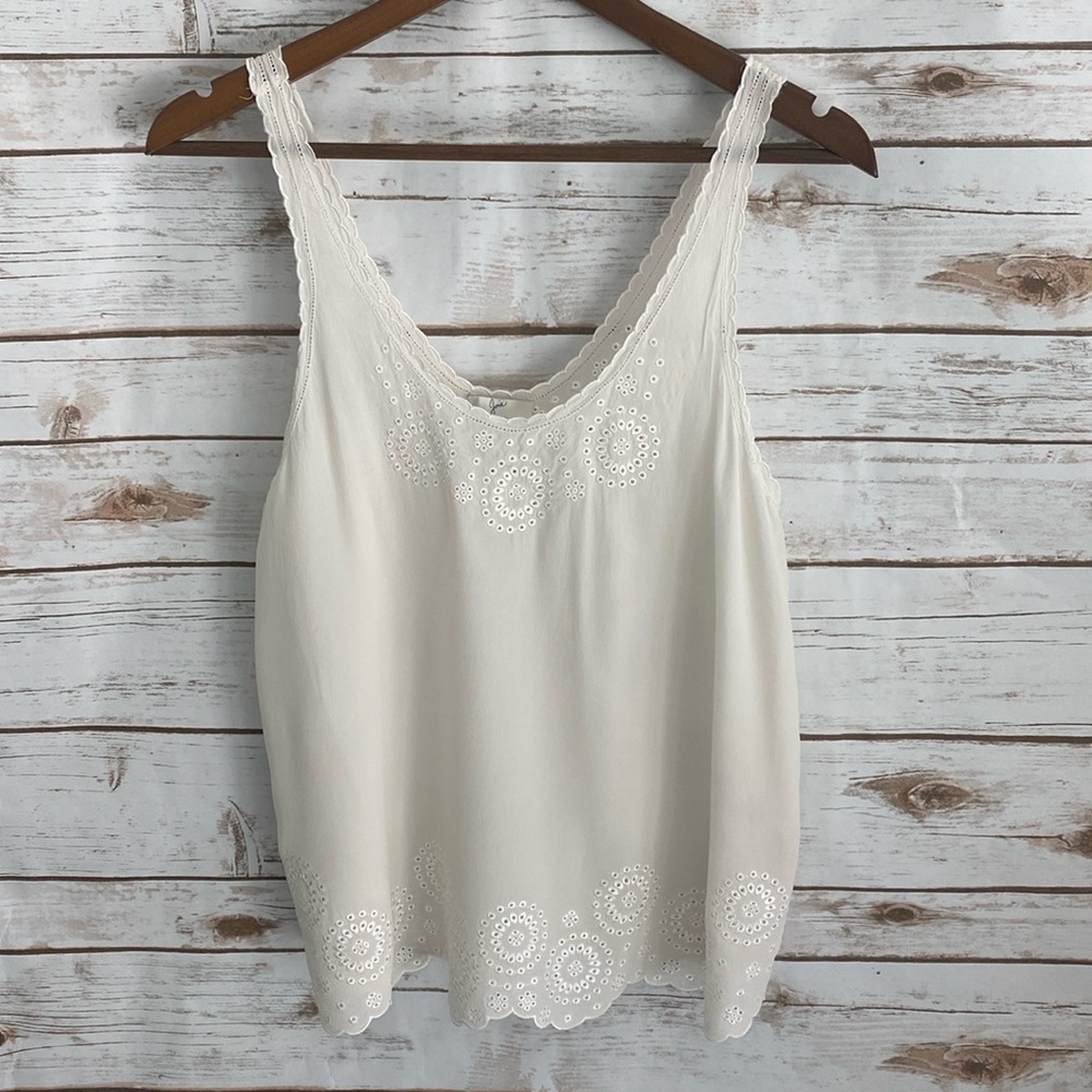 Joie cream, lace tank.  Size Small